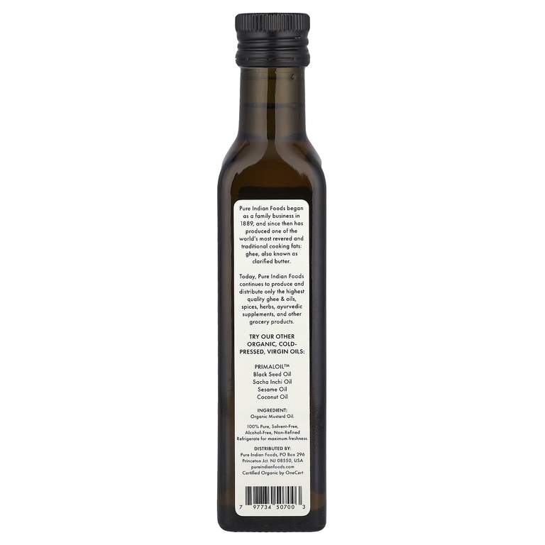 Pure Indian Foods, Органическое масло семян горчицы первого холодного отжима, 250 мл