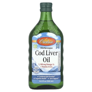 Carlson, Жир печени норвежской трески, без ароматизаторов, 500 мл (16,9 fl oz)