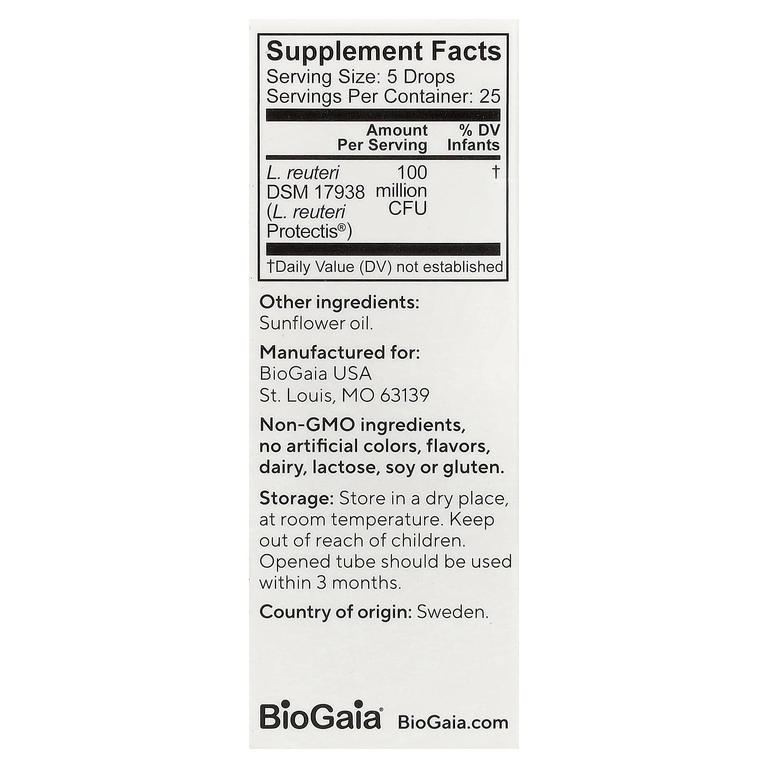 BioGaia, пробиотик в каплях для детей, 100 млн КОЕ, 5 мл (0,17 жидк. унции)