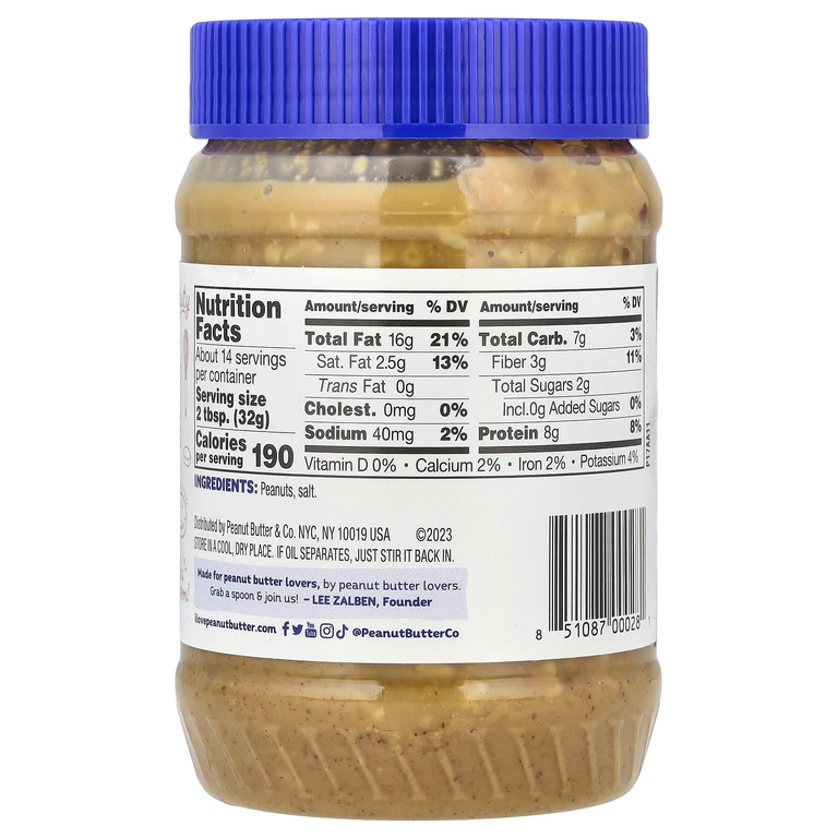 Peanut Butter & Co., арахисовая паста, классический рецепт с хрустящими кусочками арахиса, 454 г (16 унций)