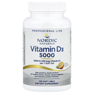 Nordic Naturals, витамин D3 5000, апельсиновый вкус, 125 мкг (5000 МЕ), 120 капсул