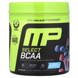 MusclePharm, аминокислоты с разветвленной цепью, голубая малина, 225 г (7,9 унции)