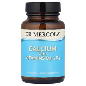 Dr. Mercola, Кальций с витаминами D3 & K2, 30 капсул