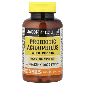 Mason Natural, пробиотик с ацидофильными лактобактериями с пектином, 100 капсул