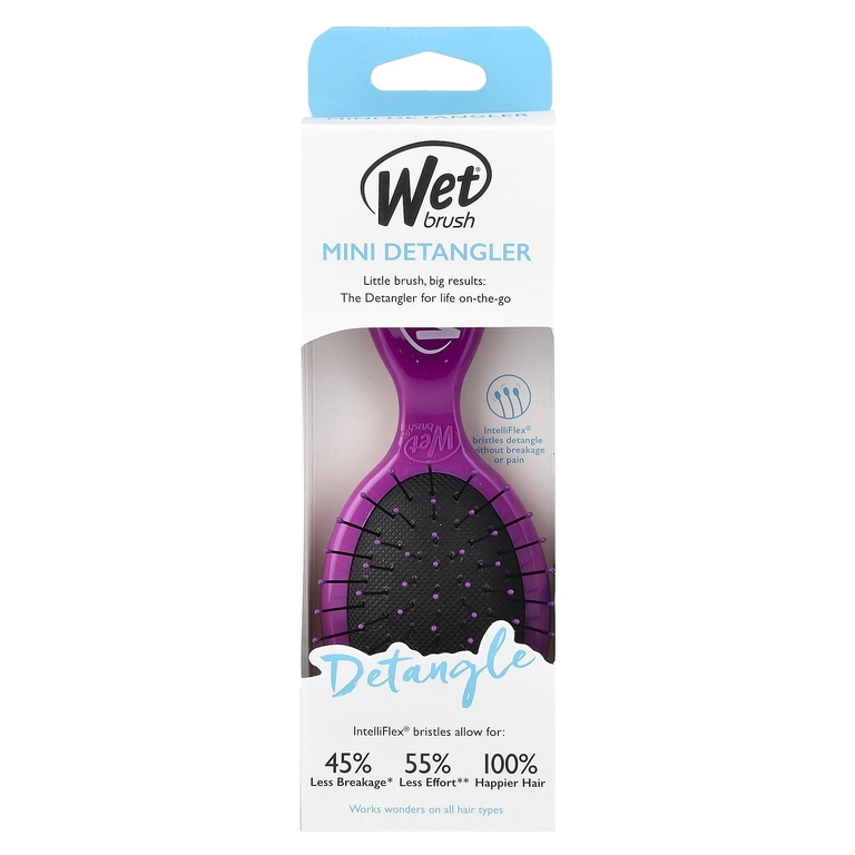 Wet Brush, Мини-расческа для облегчения расчесывания, фиолетовая, 1 расческа (Товар снят с продажи) 