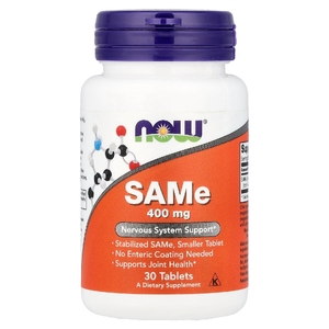 NOW Foods, S-аденозилметионин, 400 мг, 30 таблеток
