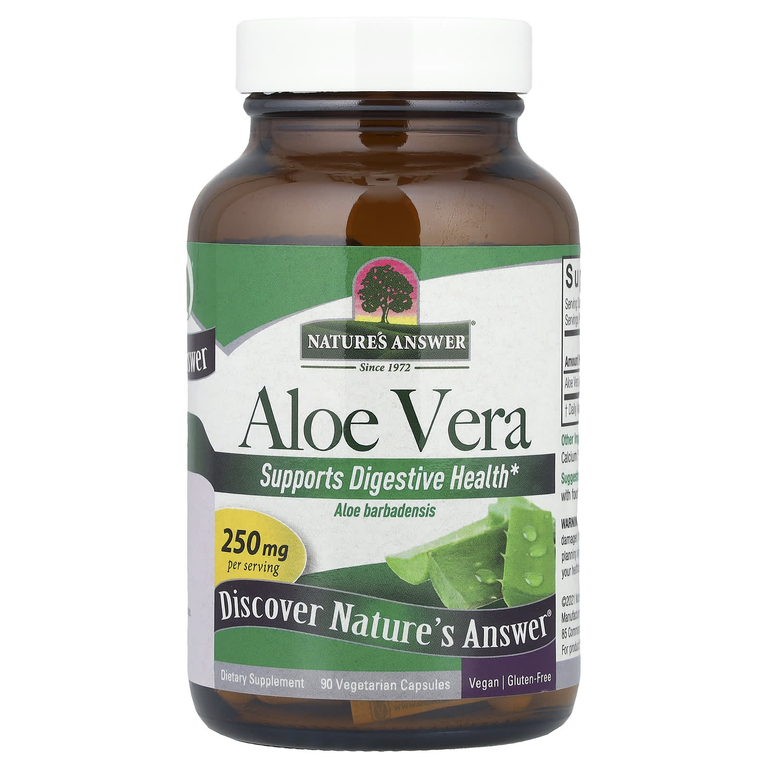 Nature's Answer, алоэ вера, 250 мг, 90 вегетарианских капсул