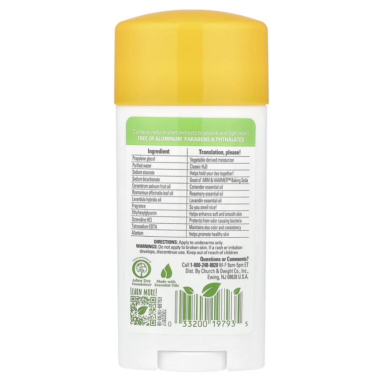 Arm & Hammer, дезодорант, розмарин и лаванда, 71 г (2,5 унции)