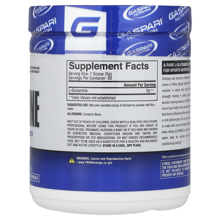 Gaspari Nutrition, Глютамин, без ароматизаторов, 10,58 унций (300 г) (Товар снят с продажи) 