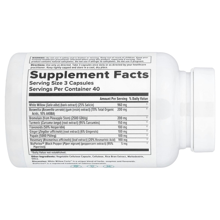 Nutra BioGenesis, белая ива, 120 капсул