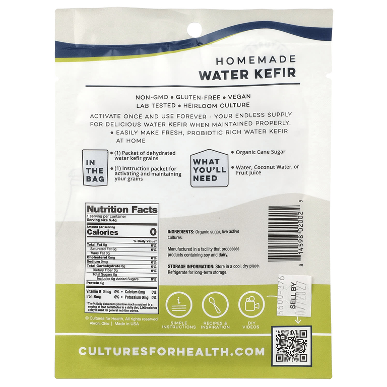 Cultures for Health, Кефир на воде, 1 пакет, 5,4 г (0,19 унции)