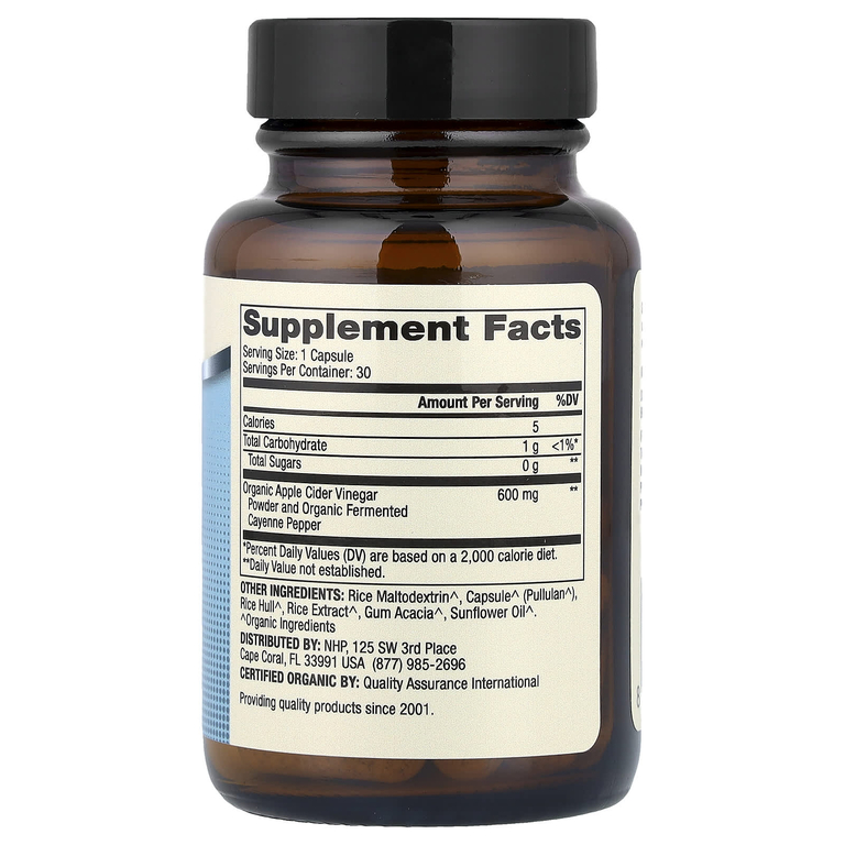 Dr. Mercola, Biothin®, яблочный уксус и ферментированный кайенский перец, 30 капсул