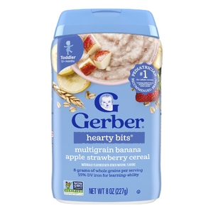 Gerber, мультизлаковая каша, для детей от 12 месяцев, банан, яблоко, клубника, 227 г (8 унций)
