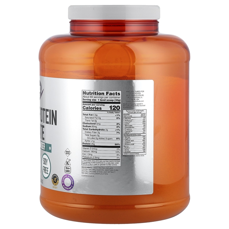 NOW Foods, Спорт, изолят сывороточного протеина, со вкусом кремового шоколада, 2268 г (5 фунта)
