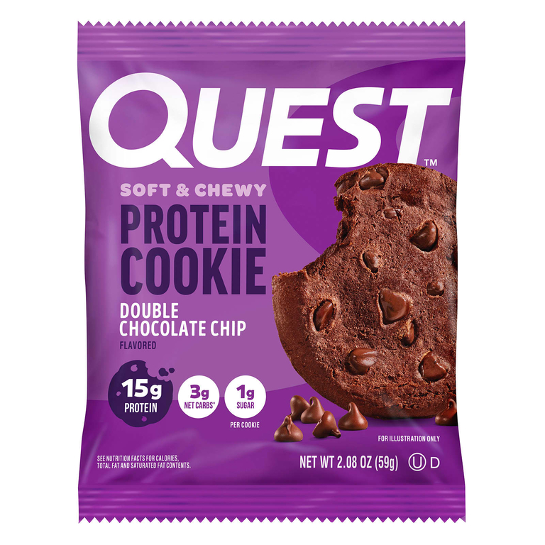 Quest Nutrition, протеиновое печенье, двойная шоколадная крошка, 12 штук, 59 г (2,08 унции)