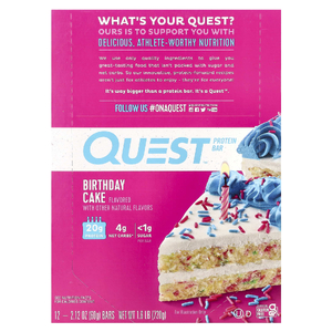 Quest Nutrition, протеиновый батончик, со вкусом праздничного торта, 12 батончиков, 60 г (2,12 унции) каждый