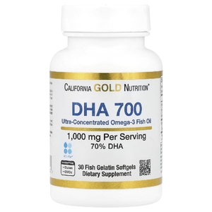 California Gold Nutrition, ДГК 700, рыбий жир, 30 капсул из рыбьего желатина