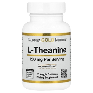 California Gold Nutrition, L-теанин, 200 мг, 60 растительных капсул