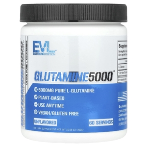EVLution Nutrition, Глутамин 5000, без добавок, 5000 мг, 300 г (10,58 унции)