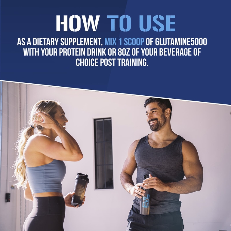EVLution Nutrition, Глутамин 5000, без добавок, 5000 мг, 300 г (10,58 унции)