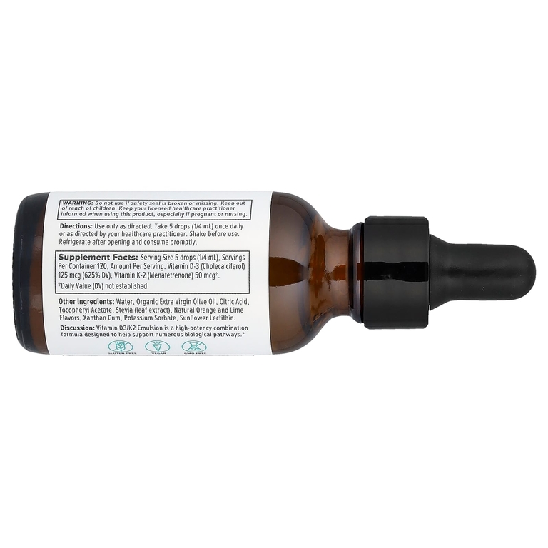 Nutra BioGenesis, эмульсия витаминов D3 и K2, 30 мл (1 жидк. унция)