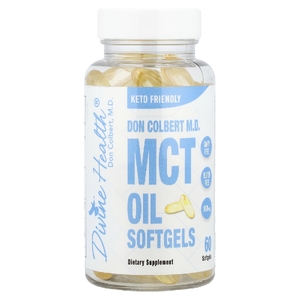 Divine Health, капсулы с маслом MCT, 1000 мг, 60 желатиновых капсул