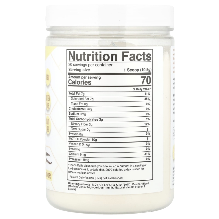 Divine Health, порошок из масла MCT, французская ваниль, 315 г (11,11 унции)