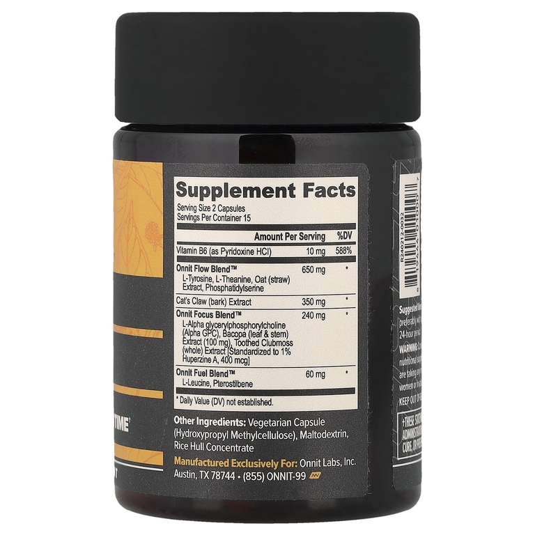 Onnit, Ежедневная поддержка когнитивных функций, 30 капсул