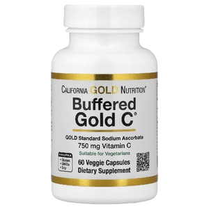 California Gold Nutrition, аскорбат натрия (витамин C), 60 растительных капсул