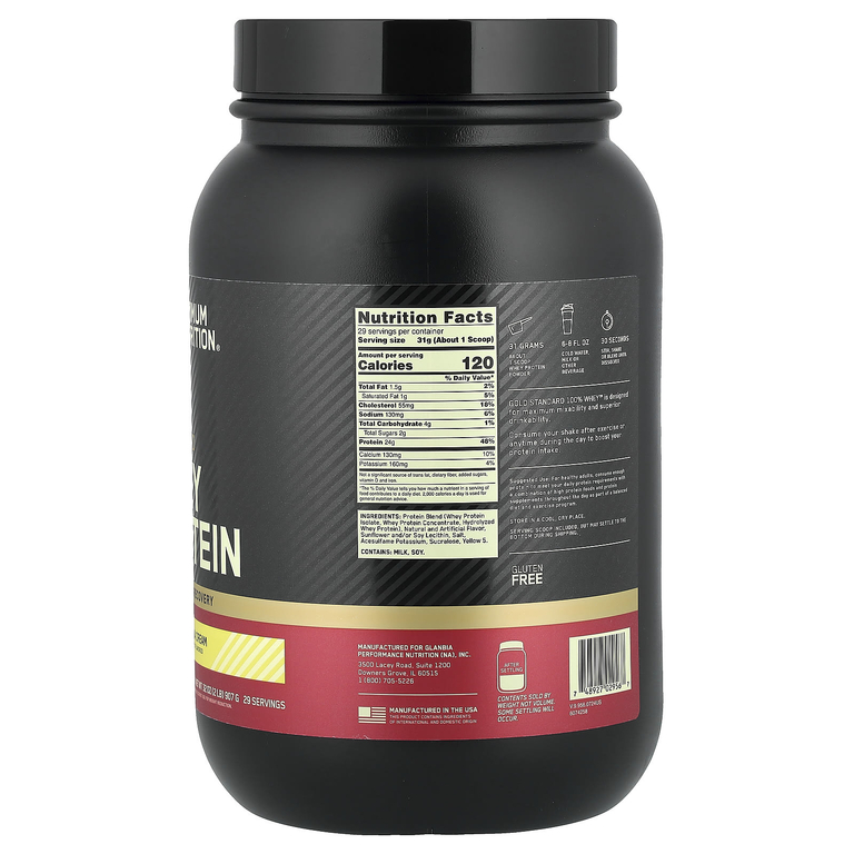 Optimum Nutrition, сывороточный протеин, со вкусом бананового крема, 907 г (2 фунта)