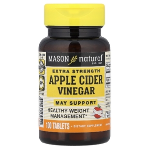 Mason Natural, яблочный уксус, 100 таблеток (500 мг в одной таблетке)