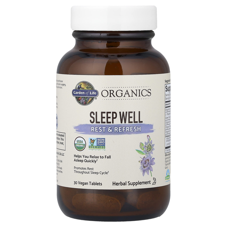 Garden of Life, Organics, Sleep Well, Rest & Refresh, 30 веганских таблеток