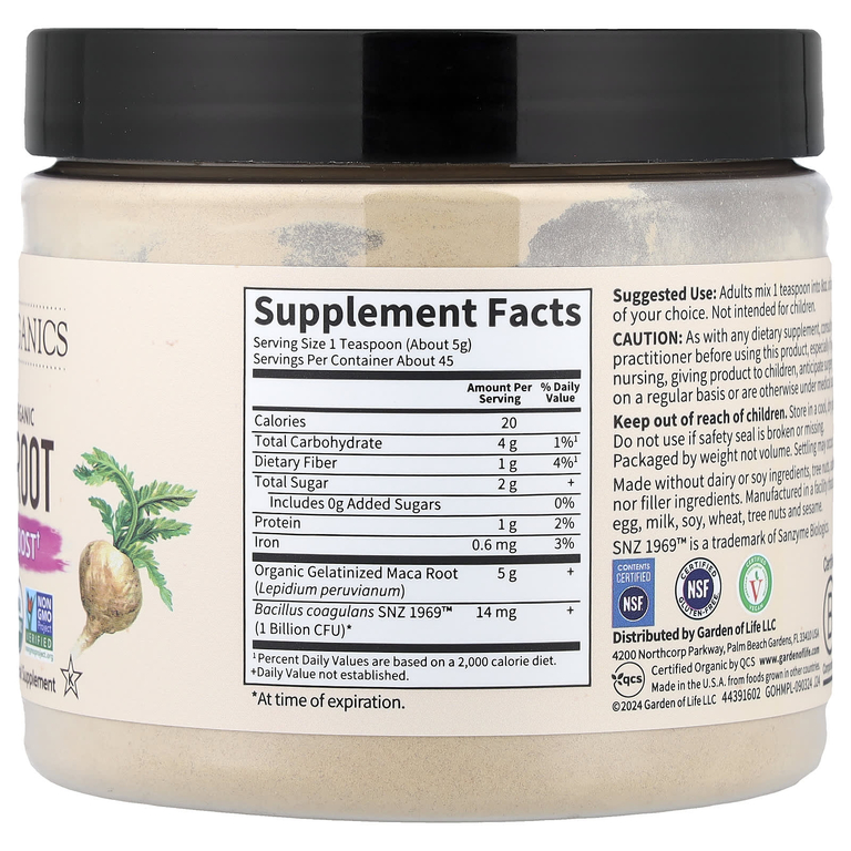Garden of Life, MyKind Organics, корень органической маки со знаком этичной торговли, заряд энергии, 225 г (7,93 унции)