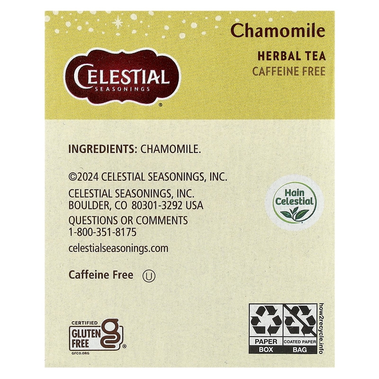 Celestial Seasonings, травяной чай, ромашка, без кофеина, 20 чайных пакетиков, 25 г (0,9 унции) (Товар снят с продажи) 