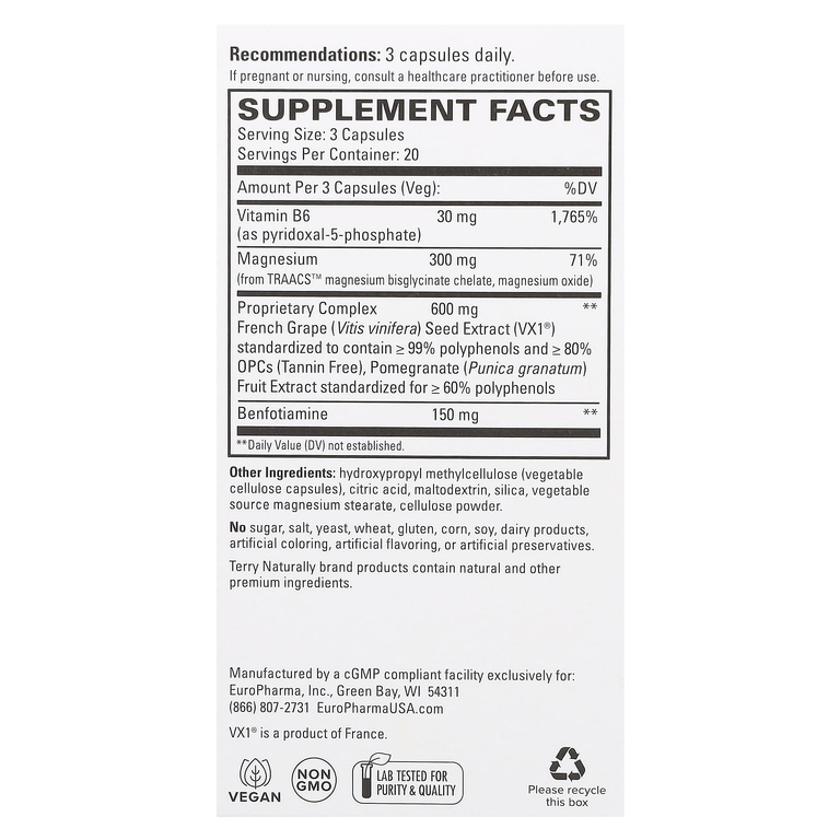 Terry Naturally, Clinical OPC, OPC, для здоровья сердца, 60 капсул