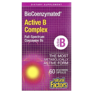 Natural Factors, BioCoenzymated®, комплекс активных витаминов группы B, 60 вегетарианских капсул