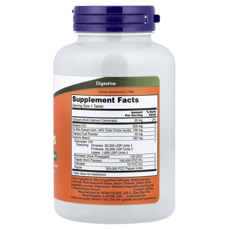 NOW Foods, суперферменты, 180 таблеток