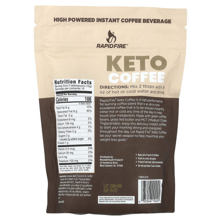 RAPIDFIRE , Кето-кофе, 225 г (7,93 унции)