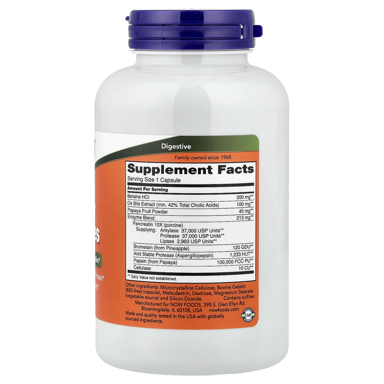NOW Foods, суперферменты, 180 капсул