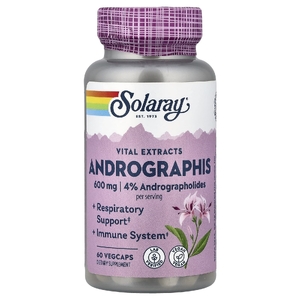Solaray, Vital Extracts, андрографис, 60 капсул на растительной основе