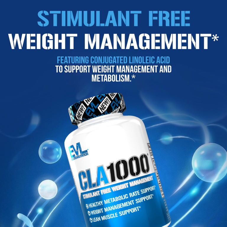 EVLution Nutrition, CLA1000®, средство для коррекции веса без стимуляторов, 180 капсул (1000 мг в 1 капсуле)