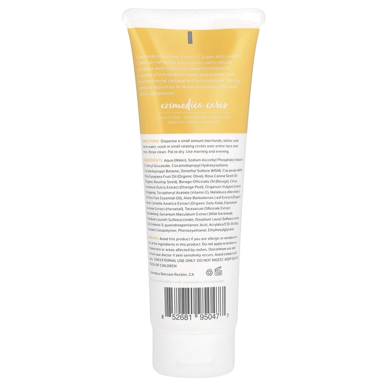 Cosmedica Skincare, очищающее средство для лица с витамином C, суперантиоксидантная формула, 120 мл (4 унции) (Товар снят с продажи) 