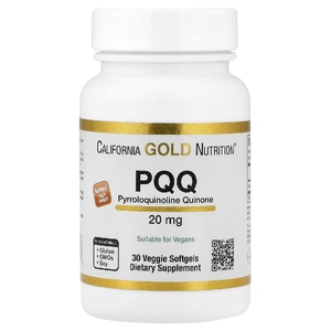 California Gold Nutrition, пирролохинолинхинон, 20 мг, 30 растительных капсул