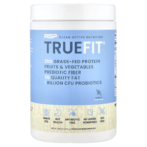 RSP Nutrition, TrueFit, сывороточный протеиновый коктейль из экологически чистых ингредиентов, ваниль, 940 г (2 фунта)