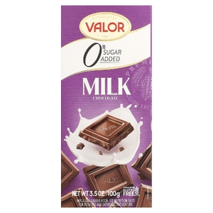 Valor, молочный шоколад, 0% добавленного сахара, 100 г (3,5 унции) (Товар снят с продажи) 