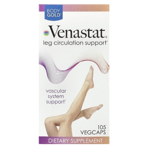 BodyGold, Venastat®, поддержка кровообращения в ногах, 105 растительных капсул