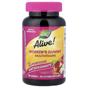 Nature's Way, Alive!®, жевательные мультивитамины для женщин, смесь ягод, 60 жевательных мармеладок
