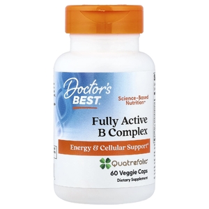 Doctor's Best, активный комплекс витаминов группы B, 60 растительных капсул