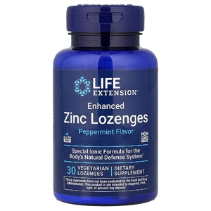 Life Extension, леденцы с улучшенным содержанием цинка, со вкусом перечной мяты, 30 вегетарианских леденцов (18,75 мг в 1 леденце)