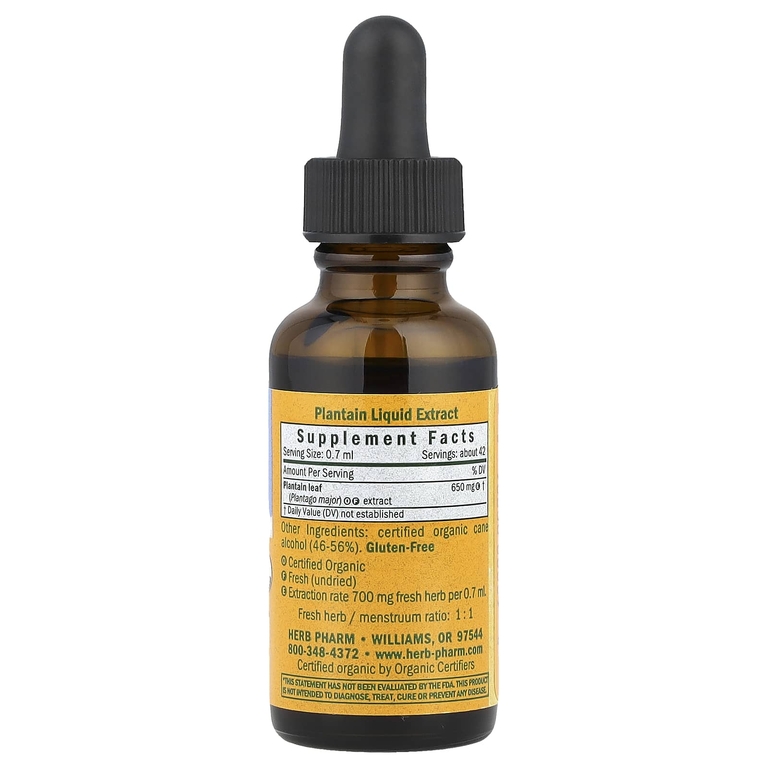 Herb Pharm, подорожник, 30 мл